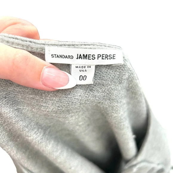 James Perse Gray Button Neckline Long Sleeve T-Shirt Size 00 / XXS‎ - Picture 6 of 9